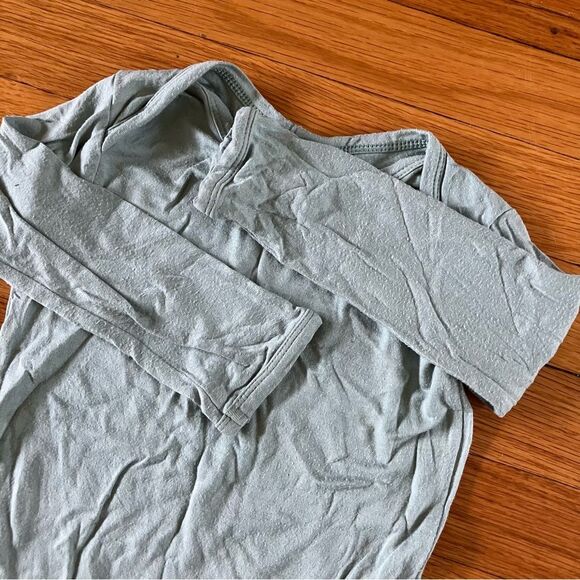 Kate Quinn Organic Seafoam Bamboo & Brown Floral Nature Skirted Bodysuits 18-24 - Picture 6 of 11